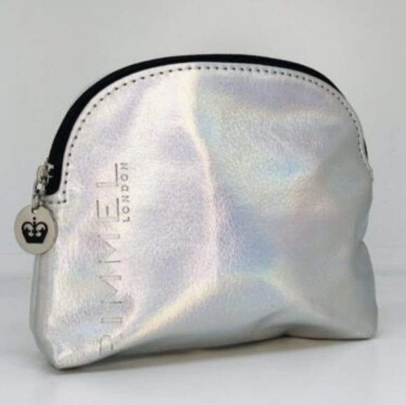 BRAND NEW RIMMEL LONDON Silver Make up Pouch Travel Kit - Picture 2 of 3
